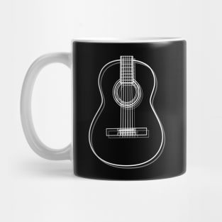 Classical Acoustic Guitar Body Outline Dark Theme Mug